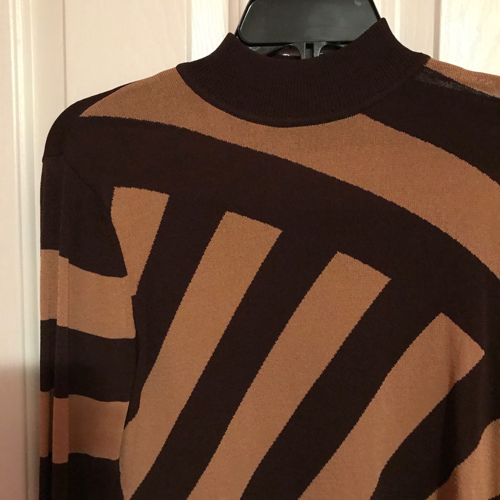 Striped Mock Neck Top
